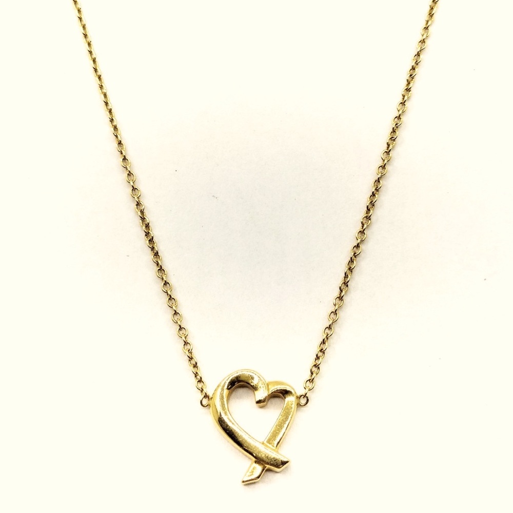Tiffany & Co Paloma Picasso loving heart necklace 18k yellow gold